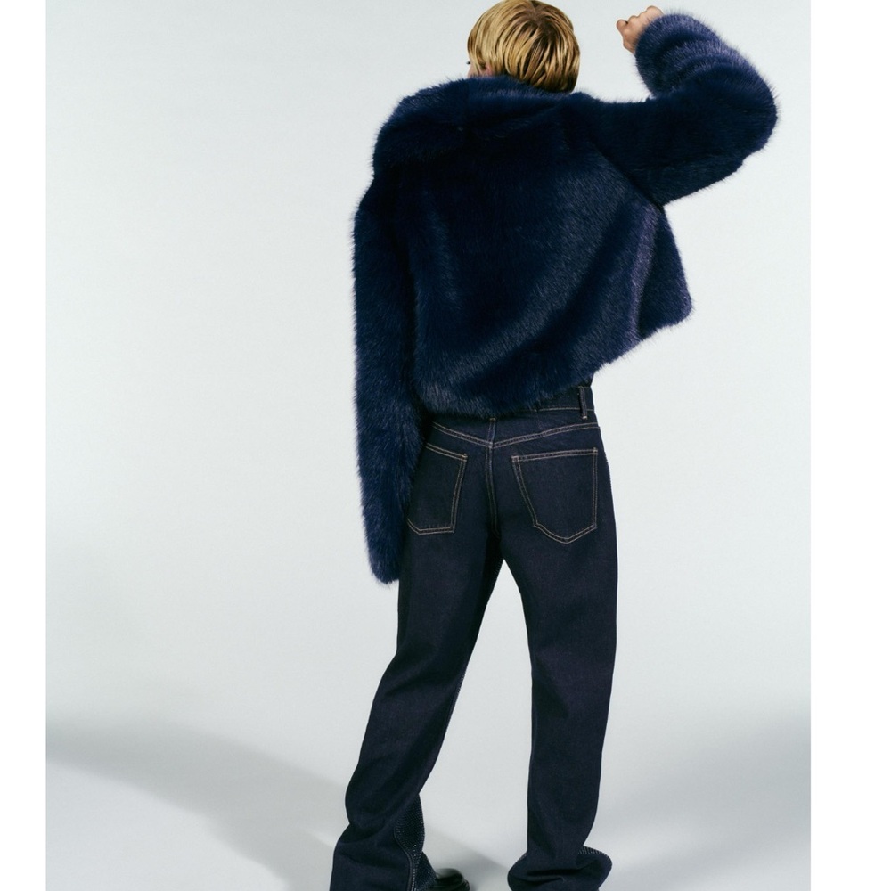 Zara FAUX FUR SHORT COAT - Picture 7 of 16